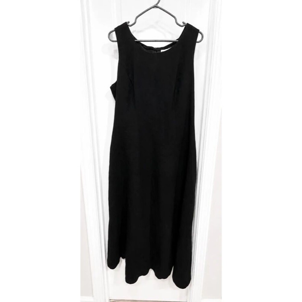 Danny & Nicole Women’s Black Sleeveless Midi Dress Size 16 Classic A-Line